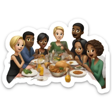 Dinner with friends sticker