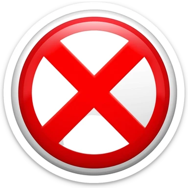 round road sign crossed out in red sticker