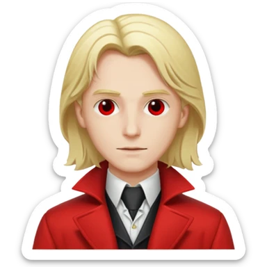 Alucard with blonde hair sticker