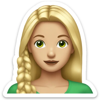 blonde girl with hoop earrings and green eyes sticker