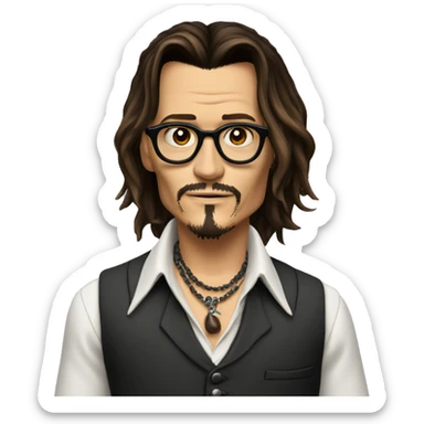 Johnny Depp with half body sticker