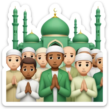 I want a mosque where people pray and it's noisy, and I want it green. sticker