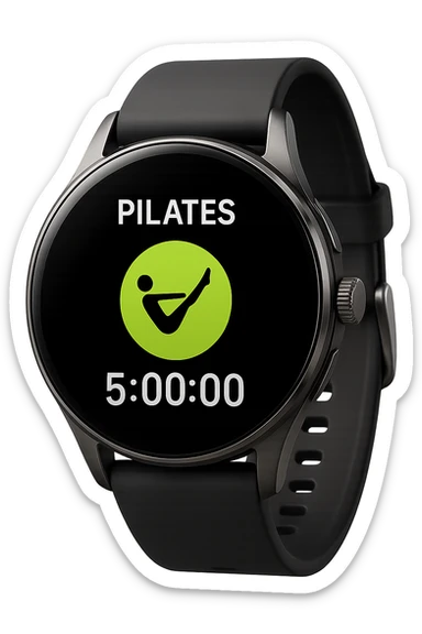 smartwatch con modalità attiva di pilates che segna 5 ore di pilates, REALISTICA 4K sticker