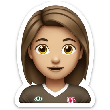 Brown hair girl football sticker