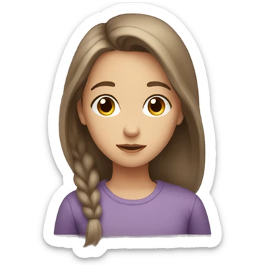 White Brown hair girl with brown eyes watching phobe sticker