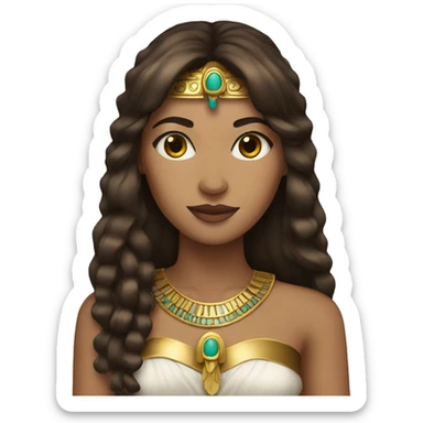 Cleopatra with long brown hair sticker