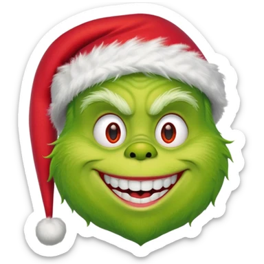 The grinch with santa hat sticker