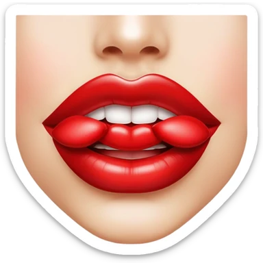 shiny woman lips sticker