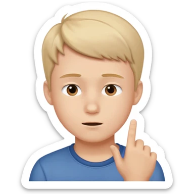 A boy showing right cheek to her mother asking for a gentle playful slap only boy no picture of mother included in emoji
Give side view of right cheek sticker