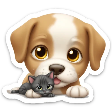 Baby dog and baby kitten  sticker