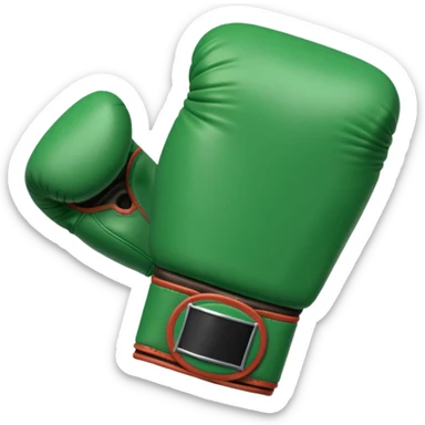 singular gree boxing glove with the back facing frontwards and pointed up sticker
