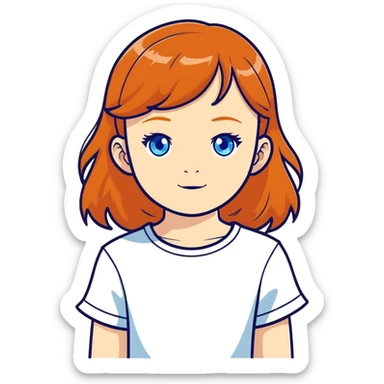 ginger girl with blue eyes  sticker