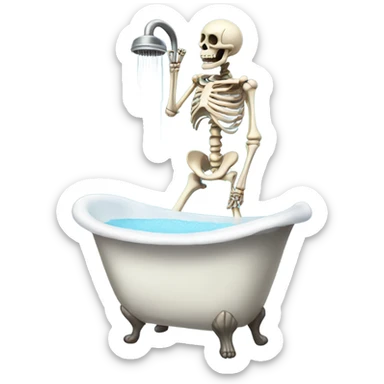 Skeleton showering sticker