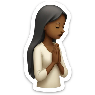 pensive praying woman sticker