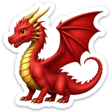 Dragón color rojo  sticker