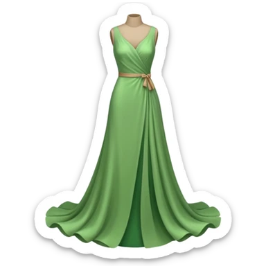 dress mannequin with green dresss sticker