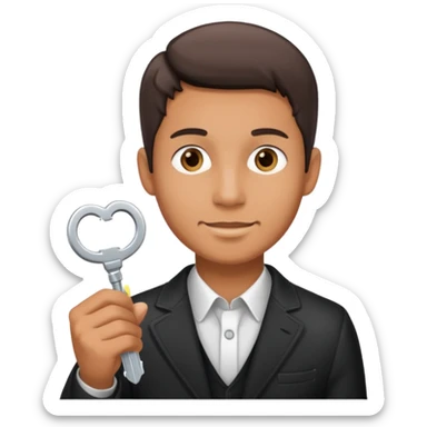 hombre con llave sticker