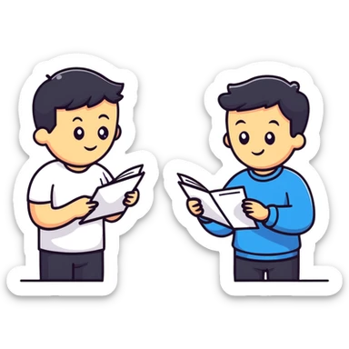 friends exchanging notes and letters sticker