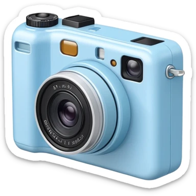 Small Light blue digital camera sticker