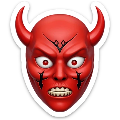 cursed mask, red, satan sticker