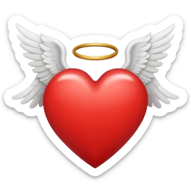 heart with angel wings sticker