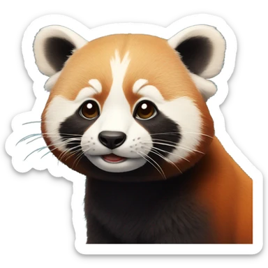 Simplified cute lesser panda sticker