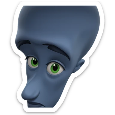 blue skinned boy with green eyes sticker