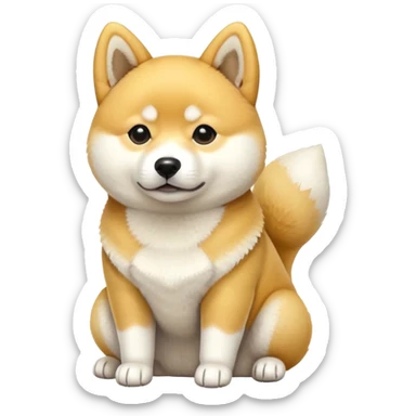 Yellow and white Shiba Inu sticker