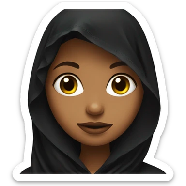 girl in black veil sitting sticker