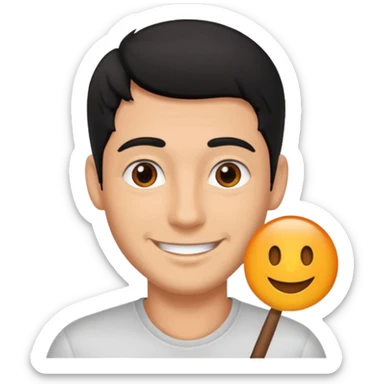 Diversión hombre moreno solo cabeza  sticker