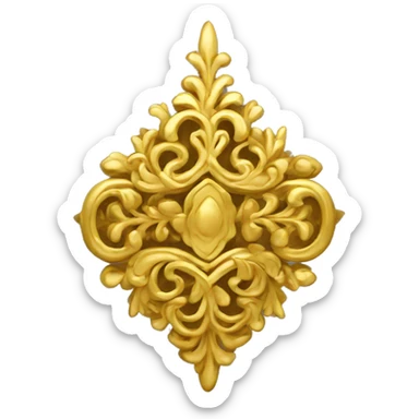 Thai traditional golden ornament sticker