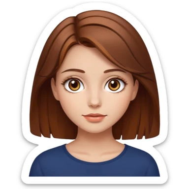 beautiful girl with creative and brown hair, hazel eyes sticker