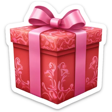 Extravagant Red and pink valentines gift box  sticker