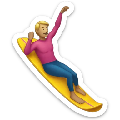 bodyboard rider prone icon style emoji sticker