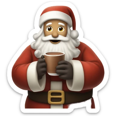Santa clause drinking cocoa  sticker