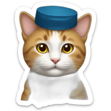 Cat wearing a kippah sticker