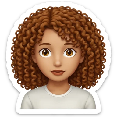 tan skinned,brown curly haired girl  sticker