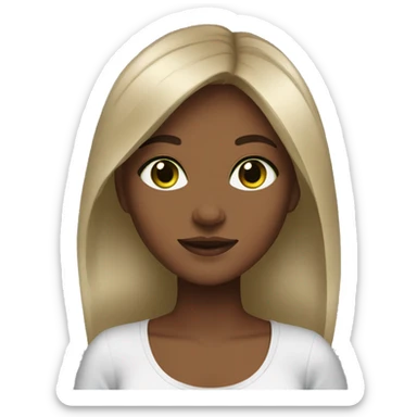 Brown girl green eyes medium hair brown hair  sticker