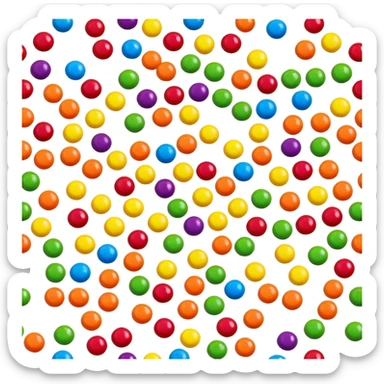 colorful Skittles candy pieces scattered, rainbow colored fruit candies sticker