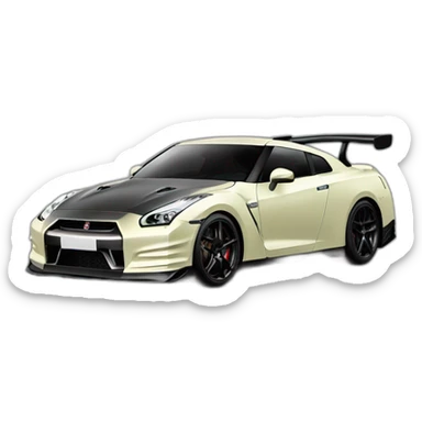 Gtr R35 parado numa bomba de gasolina sticker