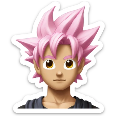 goku black with pink hair and earring sticker
