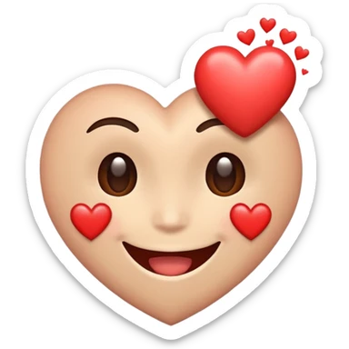 smiling face with a heart popping out, heart is pixelated sticker