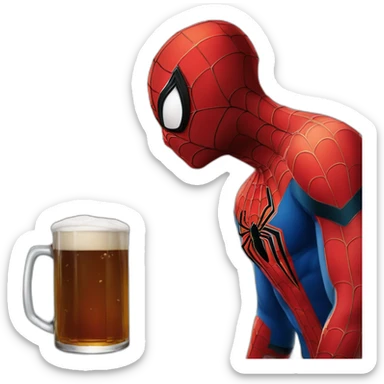 Spider-Man qui boi une bière qui s’appelle Thibaut  sticker