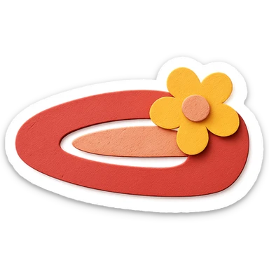 hairclip, paper craft style, layered paper look sticker