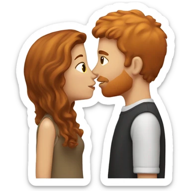 Brown hair girl kissing ginger guy sticker