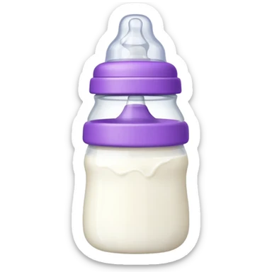 baby bottle white and purple sticker