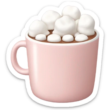 Light Pink mug of hot chocolate with marshmallows  sticker