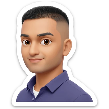 Indian man at 25 years old fade hair cut  sticker