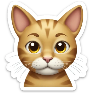 A cat smirking mischievously with one eyebrow raised sticker