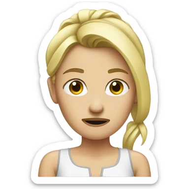 blond ponytail woman upset sticker